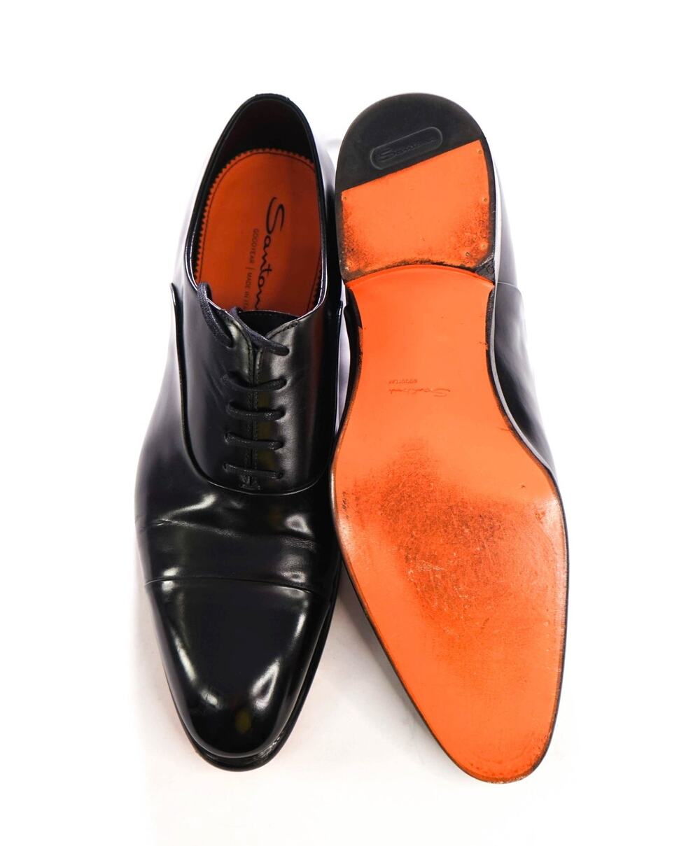 $1,350 SANTONI - Black "GOODYEAR" Oxfords - 11.5 US (10.5 UK)